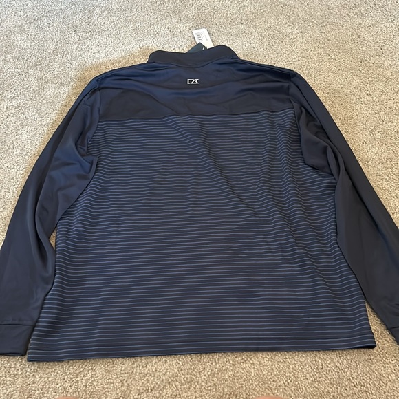 Cutter & Buck Traverse Stretch Stripe Eco Quarter Zip Mens Pullover - Picture 4 of 5